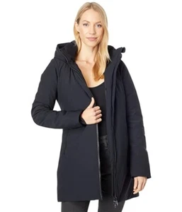 Save The Duck V4920 Damen Wintermantel schwarz Kapuze lila Größe 4/XL - Bild 1 von 4