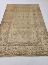 Antique Oriental Hand-Knotted Wool Area Rug Lillian Ivory/Beige/Brown 3'5" x 4'5