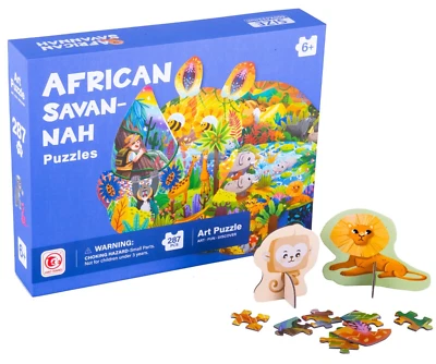 African Savannah Jigsaw Puzzle for Kids 287 pc Animals Puzzle 23.6 x 17" - Image 1 of 2