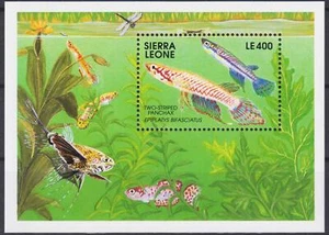 Sierra Leone 1991 Panchax à deux bandes,Poisson,Animaux,Marin,Nature,m/s MNH - Photo 1/1