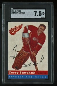1954 TOPPS Terry Sawchuk #58 SGC 7.5 NM+