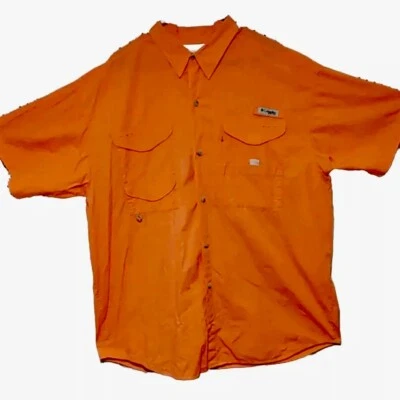 Camisa Columbia PFG Para Hombres XL Pesca Ventilada S/S Bolsillos Melocotón Bolsillos Botones Extra Foto 1 de 4