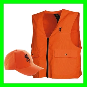 Browning Blaze Orange Hunting Safety Vest & Cap Adult  S, M, L, XL, 2XL, 3XL - Picture 1 of 6
