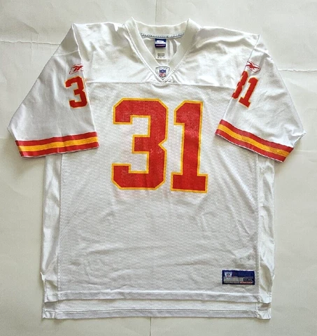 NFL Reebok Kansas City Chiefs Priest Holmes #31 On-Field Jersey White 2XL - READ Cover