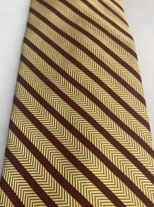 Brooks Brothers Repp gestreifte Krawatte Seide Granat rot gold USA schön! - Bild 1 von 8