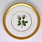 ANTIQUE  PARIS Porcelain Botanical PLATE - Roses - Early 19th. Cent  - Red Mark.