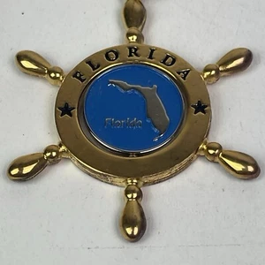 Vintage Florida State Souvenir Schiff Rad drehbar Schlüsselanhänger Spinner Sammler - Bild 1 von 9