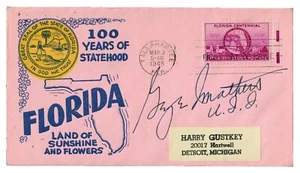 RARE! “Florida Senator" George Smathers Hand Signed FDC Dated 1945 - Picture 1 of 1