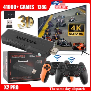256G 4K Video Game Console Retro TV Stick HDMI 2 Wireless Controller 41000 Games - Picture 1 of 21