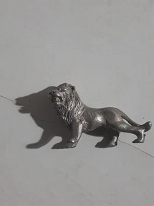 Vintage~Pewter~Lion~Figurine Fine Pewter~Lion~SIGNED 1 1/2" Long - Picture 1 of 6