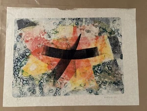 JOE RENTSCHER Arte Original Monoimpresión DE COLECCIÓN * ÚNICO EN SU CLASE * Firmado Abstracto - Imagen 1 de 1