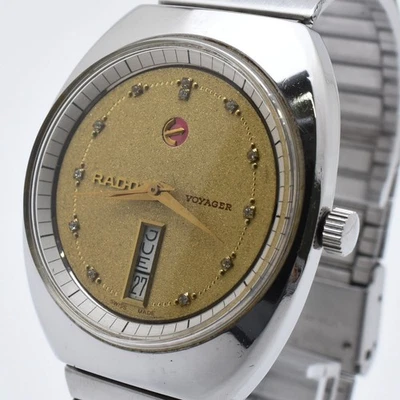 Vintage [EXC+5] RADO Voyager Water Sealed Silver Gold Automatic Men's Watch - Image 1 of 4