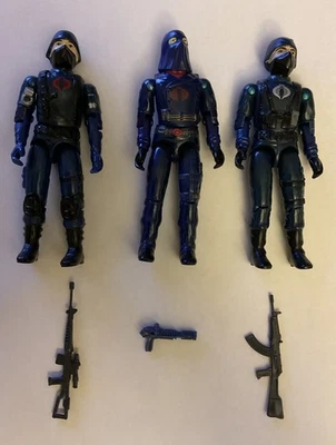 De colección 3 GI Joe 1983 Cobra: Comandante Cobra + Soldado + Oficial con Armas Foto 1 de 4
