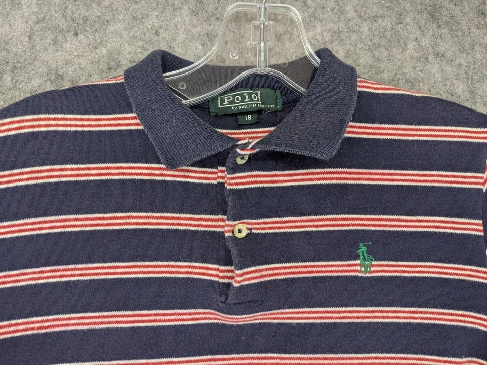 Polo Ralph Lauren Polo Shirt Boys 18 Striped Short Sleeve Classic Rugby Tenni - Image 1 of 4