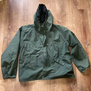 Cabela's Jacket Mens L Green GORE-TEX Hooded Waterproof Windbreaker Rain Hiking - Picture 1 of 13