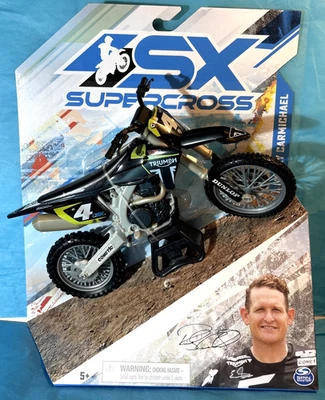 Spin Master SX Supercross Ricky Carmichael Triumph TF 450 Moto X 1:10 - Image 1 of 4