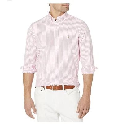Camisa Oxford Ralph Lauren Sport Rosa Rayas Talla 6 Foto 1 de 4