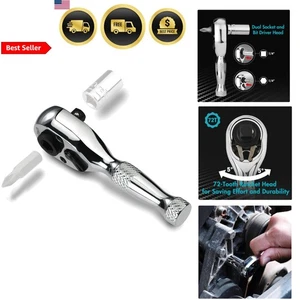 Llave de trinquete 1/4 pulgada mini destornillador de broca de enchufe 72 dientes aleación cromada - Imagen 1 de 9
