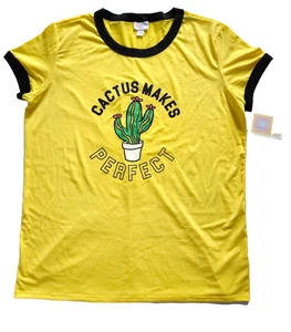 Camisa para mujer LuLaRoe Cactus hace perfecta gráfica amarillo limón talla XL nueva con etiquetas - Imagen 1 de 11
