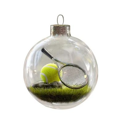 Mini Escena Deportiva Navidad Bola Adorno Árbol de Navidad Decoración Plástico Transparente 8x8cm Foto 1 de 4