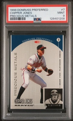 1998 Donruss Preferred Chipper Jones Precious Metals Platinum Rare Pop 3 - Image 1 of 3