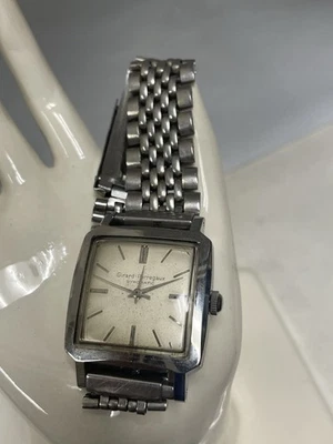 Relógio de pulso masculino 50's Girard Perregaux 17j GYROMATIC tanque quadrado 4 parafusos esporte SS - Imagem 1 de 4