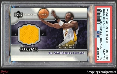 2004-05 UD All-Star Lineup Staples Threads Kobe Bryant GAME-USED JERSEY PSA 10 - Image 1 of 2