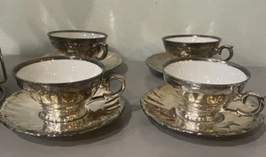 Eschenbach Bavaria Germany Set Of 9 Porcelain Teacups And Saucers 👑eagle Mark - Picture 1 of 9
