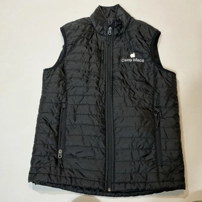 Apple Computer Employee Caffe Macs Logo Puffer Vest Black Sz S - Image 1 of 4
