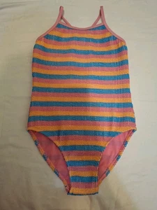 Girls Swimwear One Piece Swimsuit Colorful Rainbow Pattern Size 10/12 - Picture 1 of 3