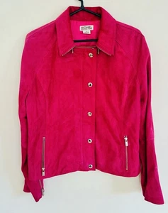 MICHAEL KORS Ladies Suede Pink Jacket Size XL (size 14-16) Lightly Worn - Picture 1 of 14