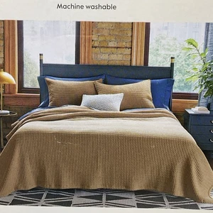 Threshold King Jersey Quilt 104 X 92” Tan  - Picture 1 of 6