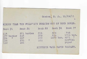 1911-TARJETA POSTAL-HITCHNER PAPEL PINTADO EMPRESA-CAMDEN, CAMISETA NUEVA - Imagen 1 de 2