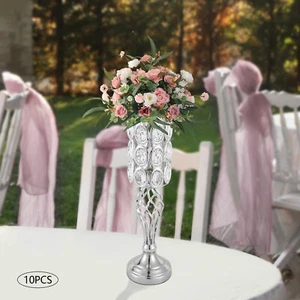10P 19.7" Hollow Design Flower Holders Wedding Vases Centerpieces Home Decor - Picture 1 of 16