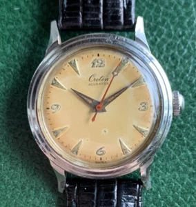 Vintage Croton Acurator Dial Clamshell Case Stainless Steel Wristwatch - Picture 1 of 9