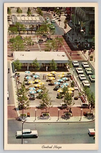 1960s Canton, Ohio - Central Plaza - Birdseye View Bank, Grill Sign UNP Postcard - Picture 1 of 3