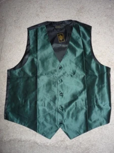 DIBANGU WEDDING GROOMSMAN Vest--NWT--SZ 2XL--FOREST GREEN-5 BUTTON-BLACK BACK - Picture 1 of 2