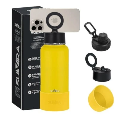 Suvira Stainless Steel Insulated Water Bottle 32 Oz –Magnetic Lid, Mag Safe - Image 1 of 4