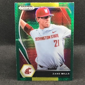 ZANE MILLS 2021 Panini Prizm Draft HYPER GREEN YELLOW RC #120 WASHINGTON STATE 