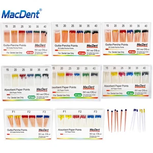MacDent Dental Gutta Percha Points/Absorbent Paper Points Taper Coded Endodontic - Picture 1 of 88