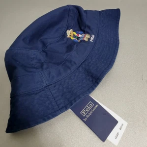Polo Ralph Lauren Cotton Twill Cotton RL Polo Bear UNISEX NAVY Bucket HAT: S/M - Picture 1 of 2