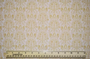 Clothworks Buttercream Damask Dark Butter By the 1/4 yard cotton fabric - Picture 1 of 2