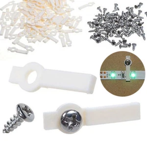 Mounting Bracket Fixing Clip+ Screw for Non-Waterproof 8mm 2835 LED Strip 100pcs - Picture 1 of 6