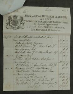 1843, Billhead, London (William Bishop, To Westley Richards - Gun Manufacturer)
