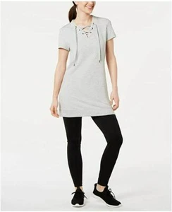 Ideology Lace-Up Tunic Grey Whisper Size S - Picture 1 of 1