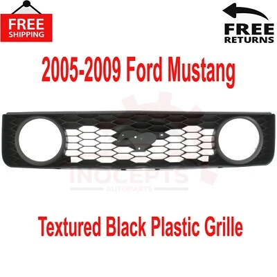 New Grille Assembly For 2005-2009 Ford Mustang GT Textured Black Plastic Grille Foto 1 de 4