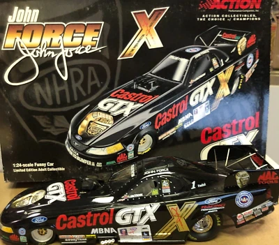John Force Castrol GTX 10X Champ 2001 Mustang Divertente Auto 1:24 102228 1 Di - Immagine 1 di 4