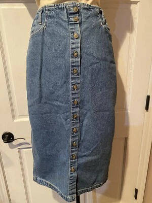 Falda midi vaquera vintage con botones talla 12 de Gloria Vanderbilt  Foto 1 de 4
