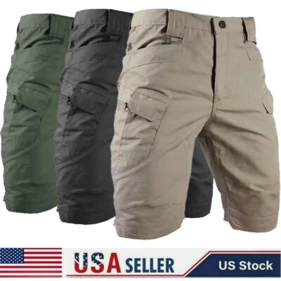Pantalones Cortos de Senderismo Tácticos Para Hombre Informales Carga Impermeables Combate Trabajo Ejército Medio Pantalones Foto 1 de 4
