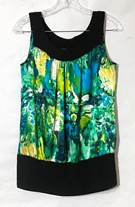 Camiseta sin mangas B Wear Byer floral acuarela para mujer mediana multicolor satinado tejido dobladillo - Imagen 1 de 10